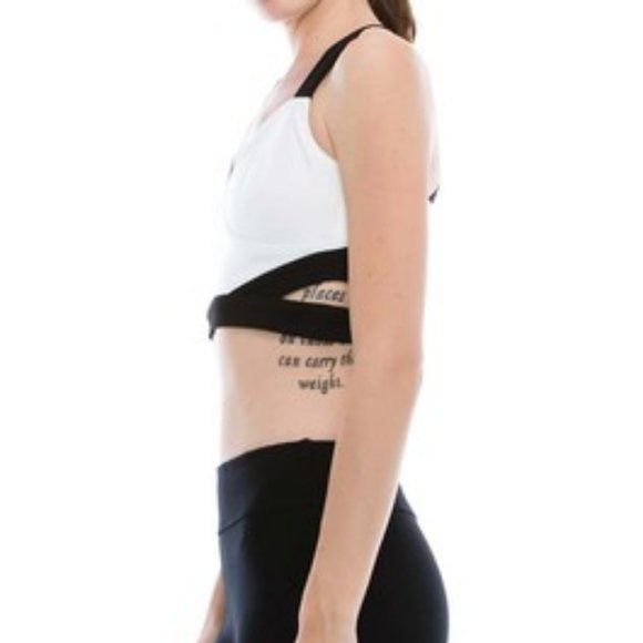 Criss Cross Cut Out Crop Top Bralette - Picture 6 of 6
